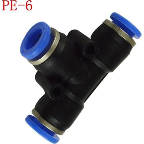 10 pcs PE-6, Pneumatic fittings 6mm tee fitting , push in quick joint connector,PE6