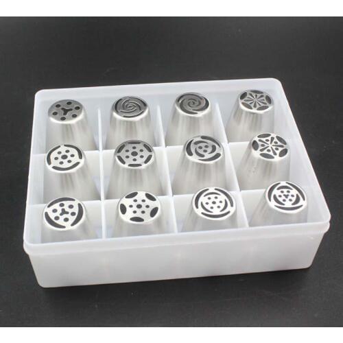 12Pcs/Lot Russian Tulip Nozzle Perfect For Cake Cupcake Decorating Icing Piping Nozzles Russian Rose Nozzles Tips