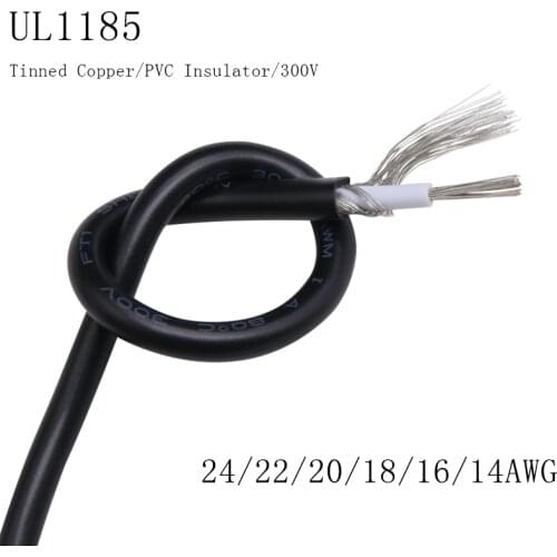 2/5/10M UL1185 Shielded Wire Signal Cable 24 22 20 18 16 14AWG PVC Insulated Single Core OFC Copper Vedio Electronic Cable