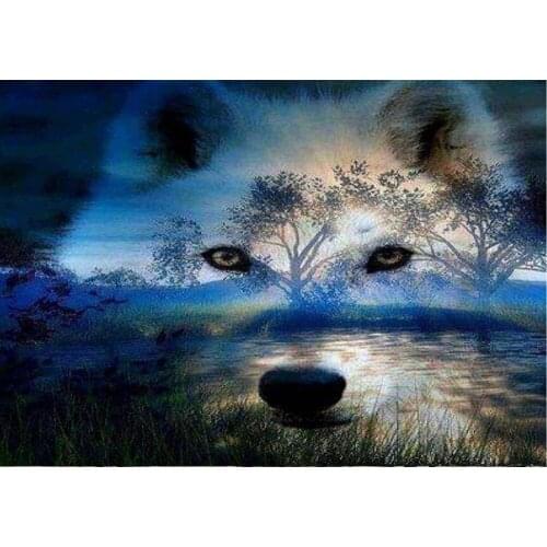 5D Diy Diamond Painting Animal Wolf 3D Diamond Mosaic Full Square/round Diamond Embroidery crystal picture home decoration TY833