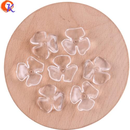 Cordial Design 21x22mm 600cs Acrylic Beads/Earring Jewelry Accessories/Clear Flower Shape Beads/DIY/Hand Made/Earring Findings