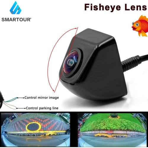 Car Camera 180 Degree Fish Eye Lens Starlight Night Vision HD Vehicle Front/Rear View Camera Metal Body 4 Pin Parking Assistance