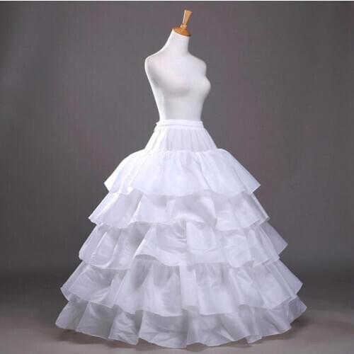 4 Hoops 5 Layers Ball Gown Black Petticoat Underskirt Big Ruffle Wedding Accessories Tulle Underskirts 2021
