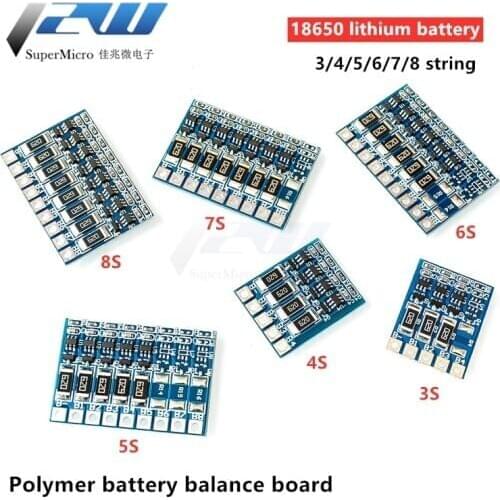BMS 3S 4S 5S 6S 7S 8S 18650 Lithium Battery Charger Protection Board Power Bank Balancer Li-ion Charge Equalizer PCB
