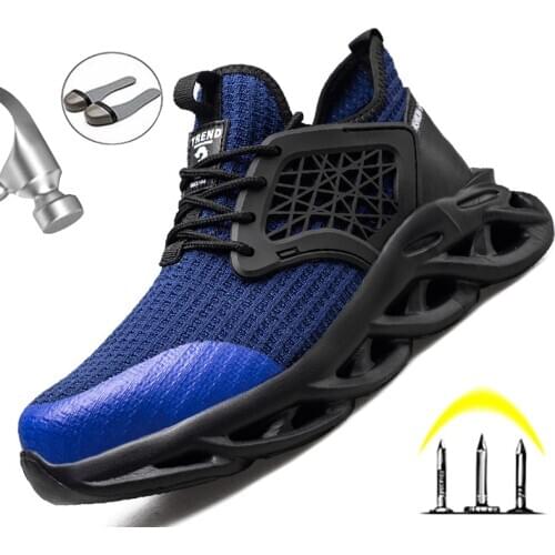 Lightweight Mens Safety Boots Steel Toe Safety Shoes Work Shoes Men Work Boots Anti-smashing Mens Boots Work Shoes Sneakers