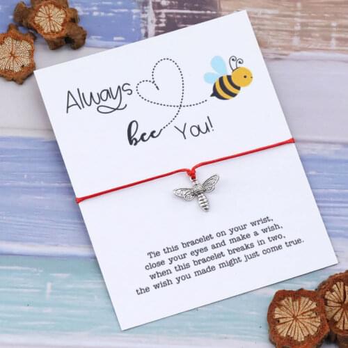 Always Bee You Honeybee Bee Charms Bracelets for Women Men Girl Red String Lucky Bracelets Best Friends Jewelry Friendship Gift