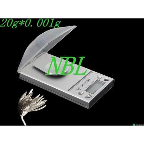 0.001g 20g Digital Milligram Gram Scale Diamond Jewelry Kitchen Scales for Gem Carat Power Weight Balance Free Shipping