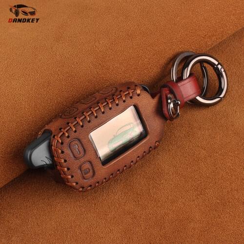 Dandkey Tomahawk TW 9010 9030 Leather Key Case For Tomahawk TW9010 TW9030 TW9020 Lcd Remote Control Key Fob TW 9010/9020/9030