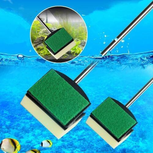 Double Glass Fish Tank Algae Yellow Green Side Sponge Aquarium Cleaning Brush Tool Aquarium Accessories Fisk Tank Four Sizes