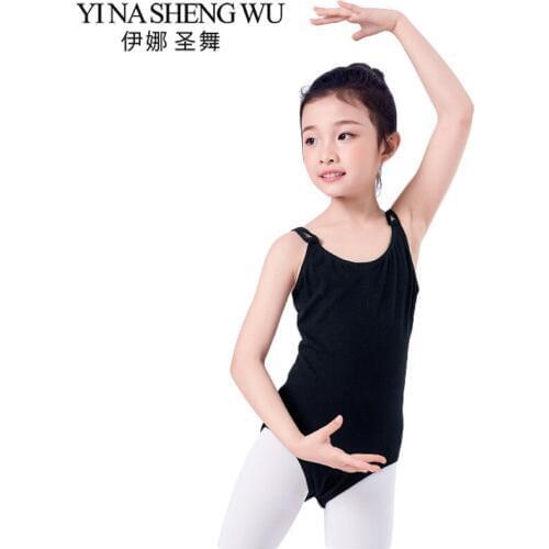 Cotton Sleeveless Black Ballet Dance Leotard Girls Children Sexy Back Cross Bodysuit Ballet Dance Gymnastics Practice Costumes