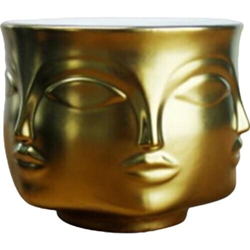 Artistic Human Face Pattern Home Decoration real Ceramic Plants Flower Pot Container Planter office Tabletop Vase Decor Crafts