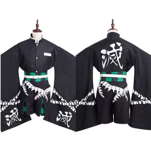 Anime Demon Slayer Kamado Tanjirou Cosplay Costume Kimono Outfits Halloween Carnival Suit Re-creation Design