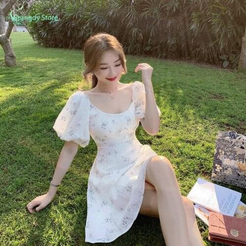 Summer Fairy Dress 2021 Aesthetic Clothes Kawaii Sexy Mini Dress Korean Fashion Harajuku Cotagecore Dropshipping Clothing