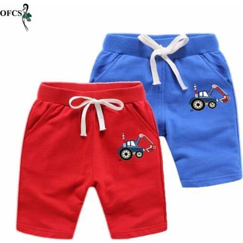 Hot Sale Candy Color Cartoon Kids Trousers Children Pants For Baby Boys Summer Beach Loose Girl Elastic Shorts Size80~150 Retail