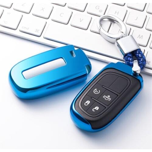 Soft TPU Car Key Cover Case Shell Fob For Jeep Grand Cherokee Liberty Compass Patriot Wrangler 2 3 4 Hand-woven Keychain Keyring