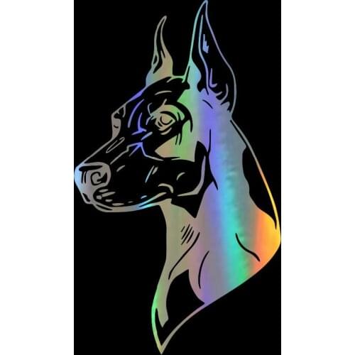 Volkrays Creative Doberman Pinscher Dog Car Sticker Made In Japan Racing Motorcycle Scratches Waterproof Sunscreen PVC 22cmX13cm