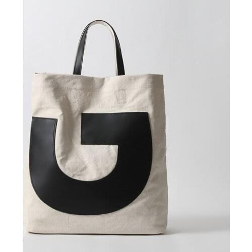 Original Cotton Canvas Women Handbags Japan Style Bucket Casual Totes Simple Hasp Large Capacity Shoulder Crossbody Shopping Bag