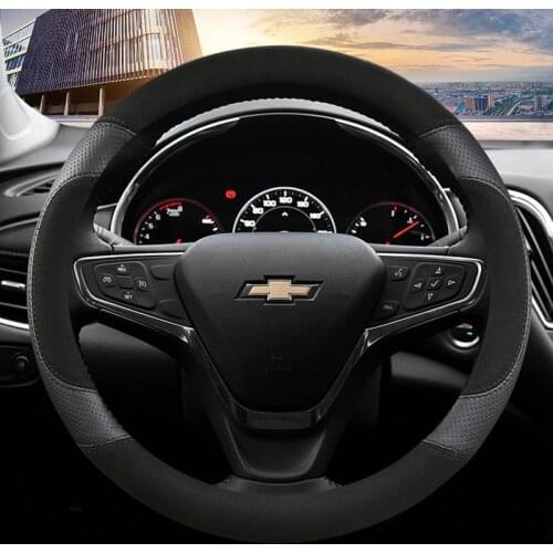 38CM PU Leather Car Steering Wheel Cover Anti-slip for Chevrolet CRVALIER TRAX CAMERO MALIBU High Quality Auto Accessories