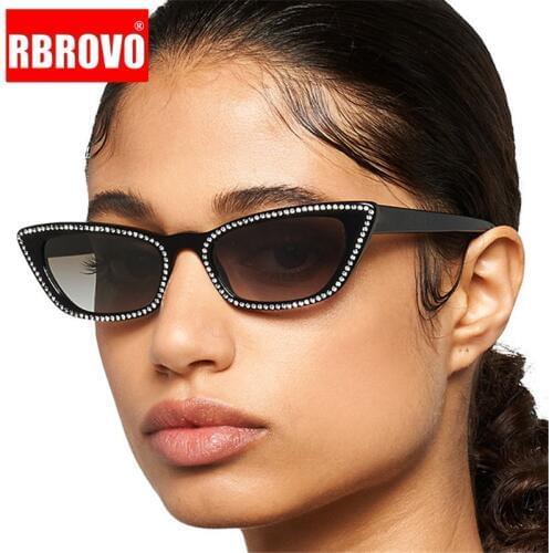 RBROVO 2021 Fashion Cateye Sunglasses Women Vintage Glasses Retro Shopping Street Beat Lunette Shopping De Soleil Femme UV400