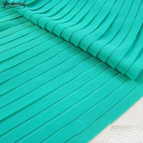 Chiffon Lace Fabrics 1 Meter 3D Ruffled Mint Green Creped Pleated Crumple Shiffon 75D Fashion Fabrics 148cm Wide