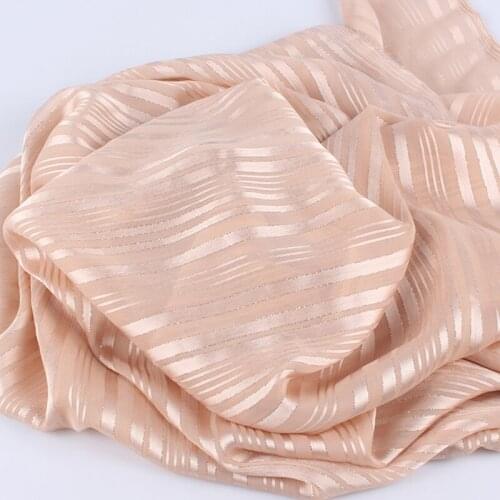 Metallic Stripe Chiffon Jacquard Fabric High Grade Chiffon Dress Scarf Fabric