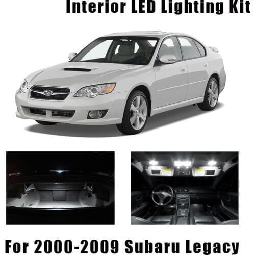 12pcs White Car LED Bulbs Interior Map Dome Light Kit Fit For 2000-2007 2008 2009 Subaru Legacy Trunk Door License Plate Lamp
