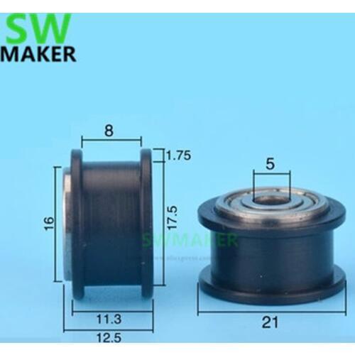 SWMAKER 3D 5*21*12.5 printer CNC engraving machine package rubber bearing pulley pulley H type groove wheel