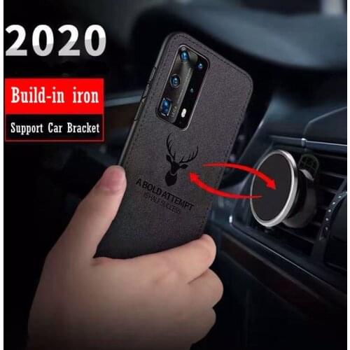 PDGB Rugged Cloth Case for Huawei P20 P30 P40 Lite E Mate 10 20 30 40 Mate40 Pro Embed Iron Sheets Cover Elk Deer Shell