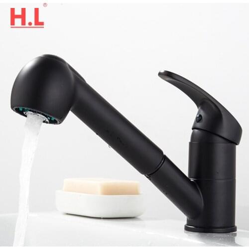 Kitchen Faucets Black Single Handle Pull Out Kitchen Tap Single Hole Handle tap for bathroom faucets Water Mixer Taps