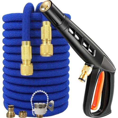 High Quality High Pressure Garden Hose Water Gun Power Sprinkler Car Washer Hoses Foam Pot Pipe Cleaning Household Gardening