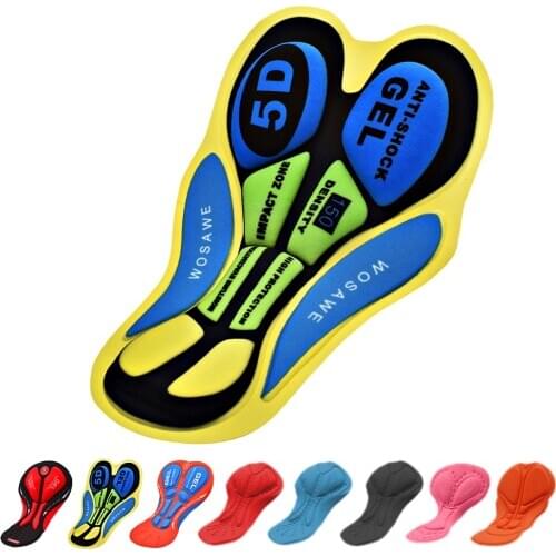 WOSAWE Anti-shock Padded Cushion Gel 3D 5D Breathable Soft Underpants Mountain Bike Shorts Padded Underwear for Man Women