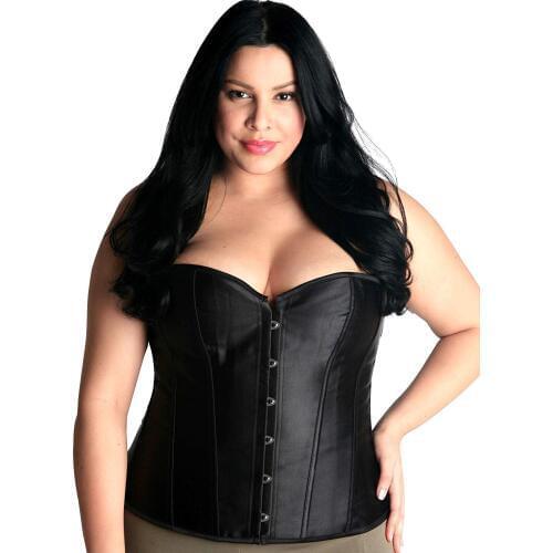 Boned Corset Women Fashion Clothes Corsets Satin Plus Size Overbust Lace Up Sexy Underwear Full Body Shaper