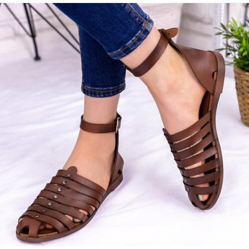 Tonar Bess Tan Skin Arched Women Sandals Ankle Strap Summer New Season Flat Bottom Comfortable and Stylish
