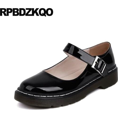 Mary Jane Size 11 10 Female Patent Leather Women Black Spring Autumn Wide Fit Shoes Ladies Girls Large Flats Round Toe China
