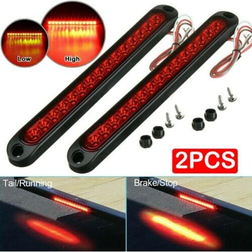 2X 10\\\" 15 LED Red Turn Brake Light Bar Side Marker Light Or Identification Light Stop Light Turn Light Tail And Brake Light