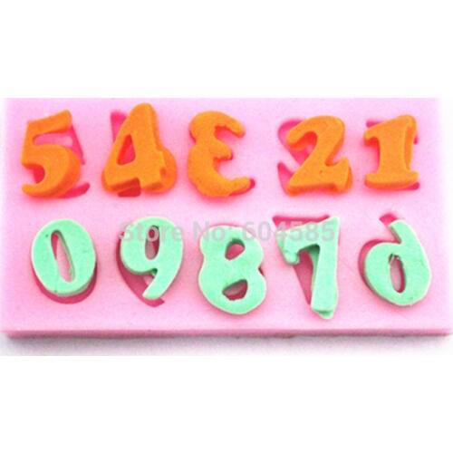 Arabic Numbers 1-9 Shaped 3d Silicone Cake Fondant Mold Cake Decoration Mold FM108