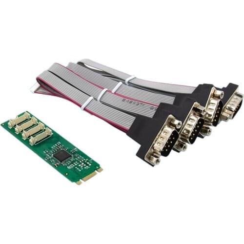 4 PORT M.2 B M Key chip ASIX AX99100 4S serial port adapter DB-9Pin industrial RS232 port expansion converter card PCI Express