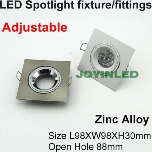 4pcs/lot Diameter 50mm halogen bulb fitting AC85-260V DC12V mr16 gu10 gu5.3 LED Spot light fixtures square