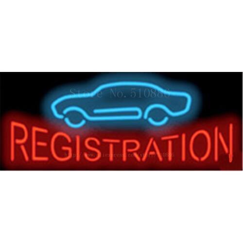 Auto Registration Real Tube Car Garage neon sign Beer Pub Handcrafted Automotive signs Shop Store Business Signboard 17"x14"