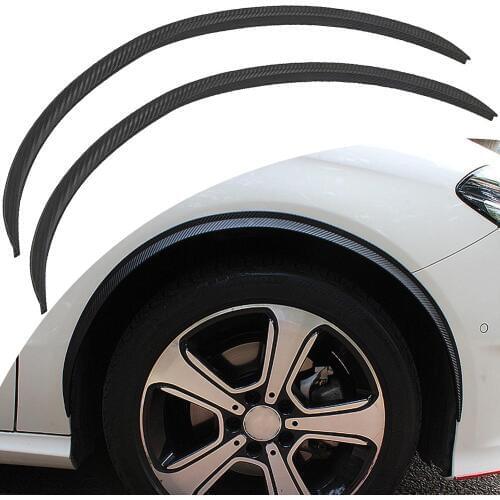Car Wheel Eyebrow Trims Carbon Fiber Soft rubber Round Arc Decorative Strip Car Fender Flare Protector Lip Sticker Trim