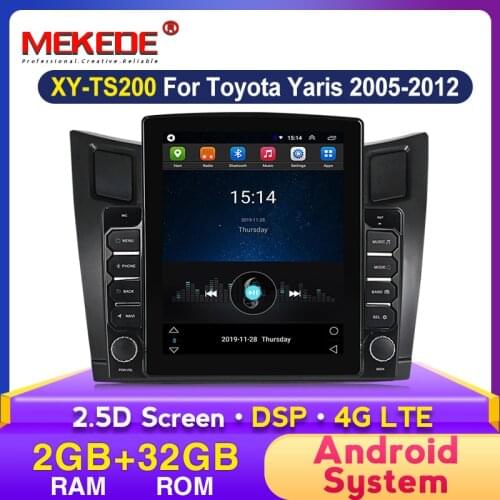 HD 9.7inch Tesla screen 4G LTE android systems Car Radio Multimedia Video Player Navigation GPS For Toyota-y Yaris 2005-2012