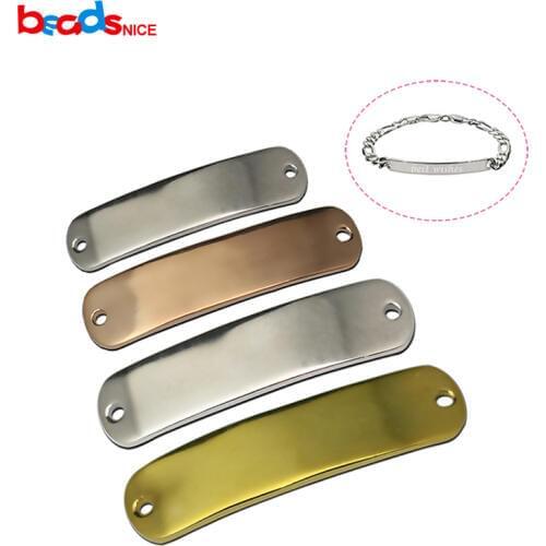 Beadsnice 925 Sterling Silver Curved Rectangle Connectors Stamping Blank Bar For Jewelry Design ID30245