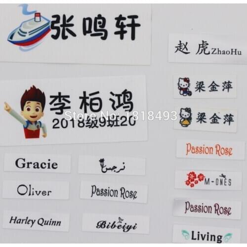 Free shipping custom name label for kids/clothing label/logo/garment tag/cotton printed tag/collar label/school bag label