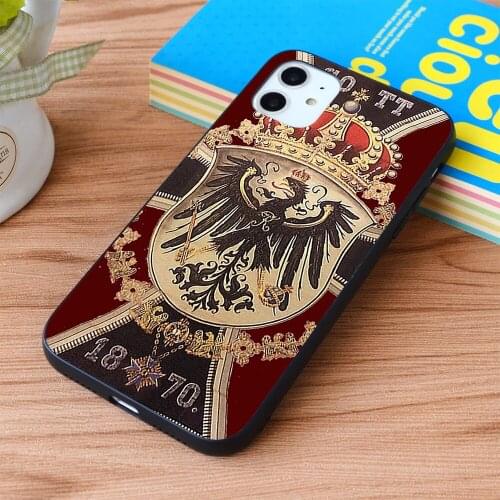 For iPhone German 1870 Gott mit Uns Iron Cross Soft TPU border Apple iPhone Case