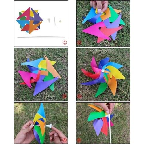 Kids Colorful Wind Spinner Pinwheels Windmill Garden Yard Patio Lawn Decoration 449E