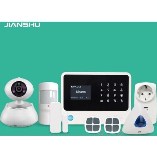 GSM Wifi alarm APP control GSM WIFI GPRS SMS home security alarm system APP mobile control 2MP ip cameras wifi smart socket