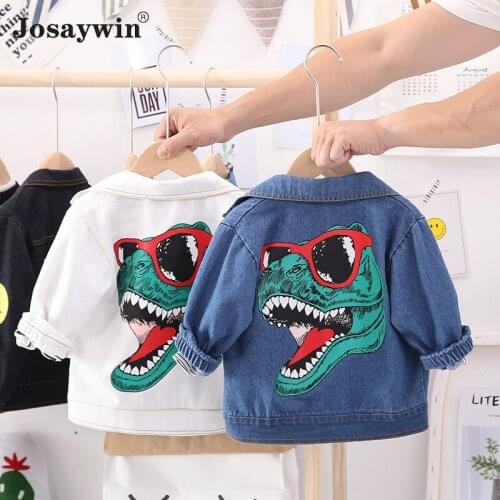 Josaywin Children Clothing Autumn Spring Denim Jacket for Boys Kids Long Sleeve Jeans Baby Coat Kids Girls Print Outerwear