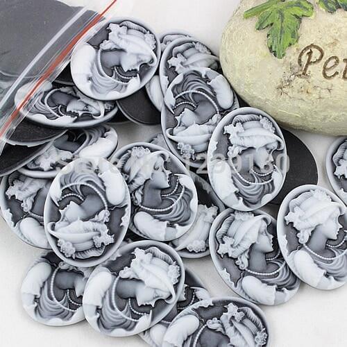30*40mm 18*25mm Flat Back Resin Beauty Cameos Cabochons For Blank Base Tray Settings Jewelry Pendant Necklace DIY-Accessories