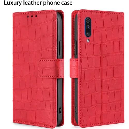 Leather case For Samsung A50 6.4 Flip Cover Coque Card Slots Magnetic Wallet Cards Stand A50 Retro PU luxury