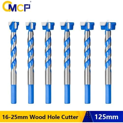 CMCP 16-25mm Forstner Wood Drill Bit 125mm Long Hole Saw Cutter Forstner Drill Bits Woodworking Tool Tungsten Carbide Cutter